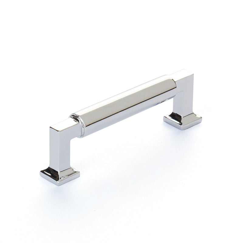 Haniburton Cabinet Pull Handle - Cabinet Mount - 3" Brass/Polished Chrome