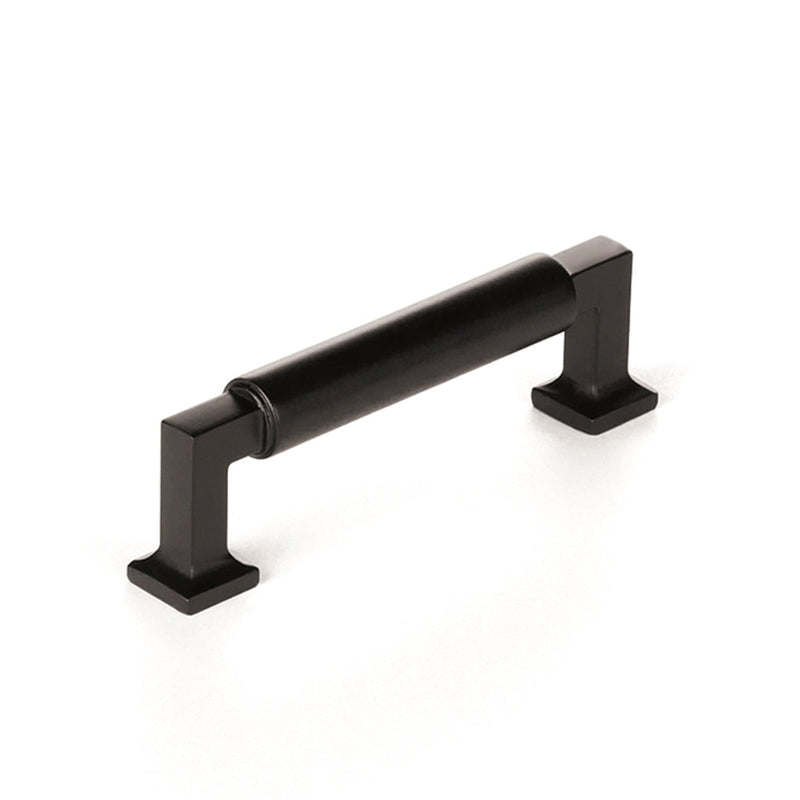 Haniburton Cabinet Pull Handle - Cabinet Mount - 3" Brass/Matt Black