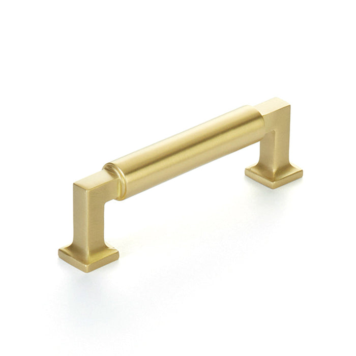 Haniburton Cabinet Pull Handle - Cabinet Mount - 3" Brass/Satin Brass