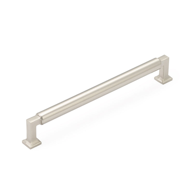 Haniburton Cabinet Pull Handle - Cabinet Mount - 8" Brass/Satin Nickel
