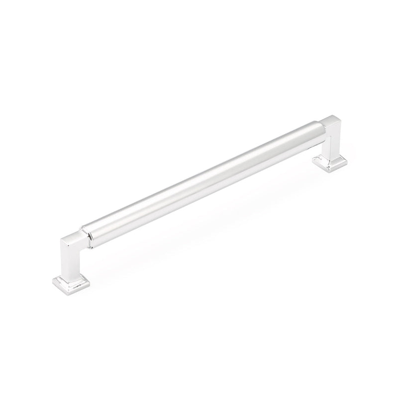 Haniburton Cabinet Pull Handle - Cabinet Mount - 8" Brass/Polished Chrome