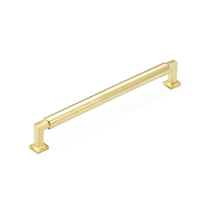 Haniburton Cabinet Pull Handle - Cabinet Mount - 8" Brass/Unlacquered Brass