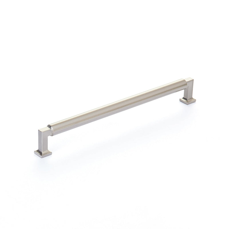 Haniburton Cabinet Pull Handle - Cabinet Mount - 10" Brass/Satin Nickel