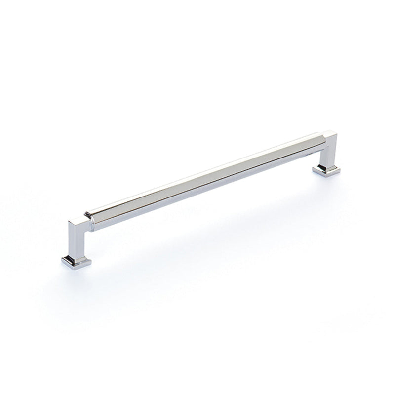 Haniburton Cabinet Pull Handle - Cabinet Mount - 10" Brass/Polished Chrome