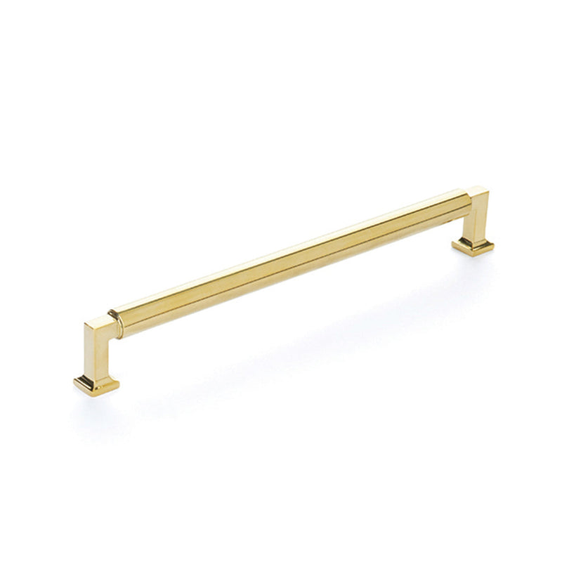 Haniburton Cabinet Pull Handle - Cabinet Mount - 10" Brass/Unlacquered Brass