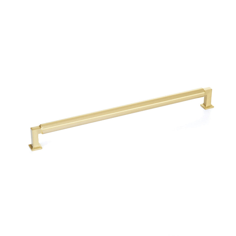 Haniburton Cabinet Pull Handle - Cabinet Mount - 12" Brass/Satin Brass