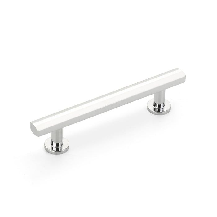 Heathrow Cabinet Pull Handle - Cabinet Mount - 4" Brass/Polished Chrome