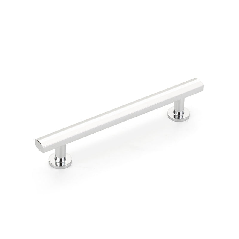 Heathrow Cabinet Pull Handle - Cabinet Mount - 5" Brass/Polished Chrome