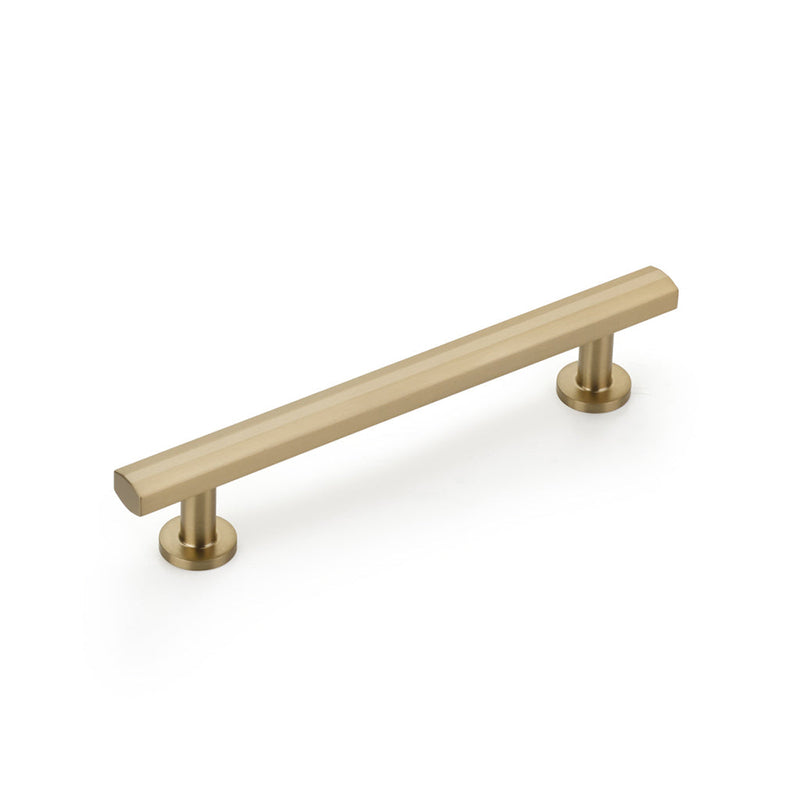Heathrow Cabinet Pull Handle - Cabinet Mount - 5" Brass/Satin Brass