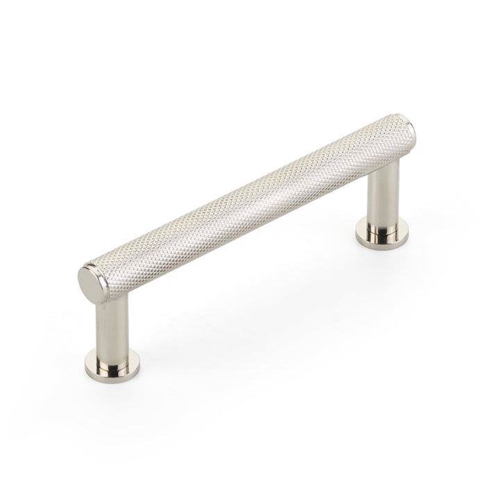 Pub House Knurled Cabinet Pull Handle - Cabinet Mount - 3" Brass/Polished Nickel