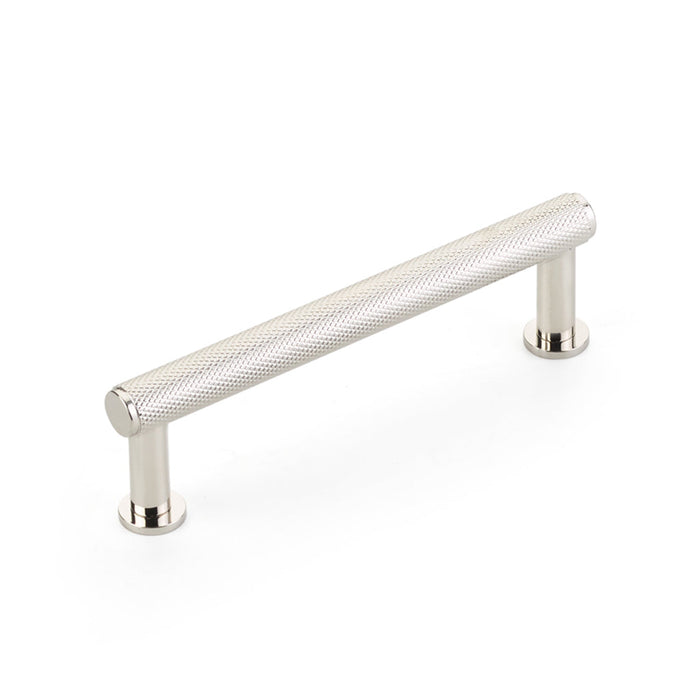 Pub House Knurled Cabinet Pull Handle - Cabinet Mount - 4" Brass/Polished Nickel