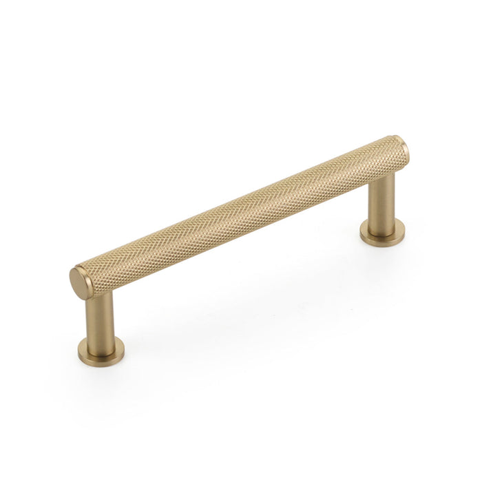 Pub House Knurled Cabinet Pull Handle - Cabinet Mount - 4" Brass/Satin Brass