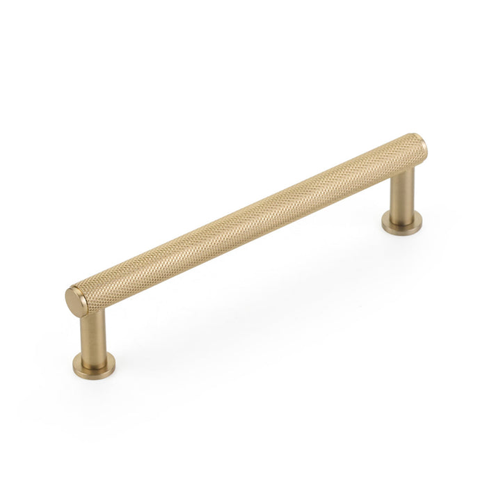 Pub House Knurled Cabinet Pull Handle - Cabinet Mount - 5" Brass/Satin Brass