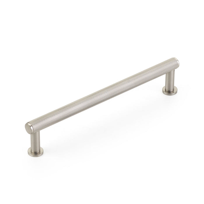 Pub House Knurled Cabinet Pull Handle - Cabinet Mount - 6" Brass/Brushed Nickel