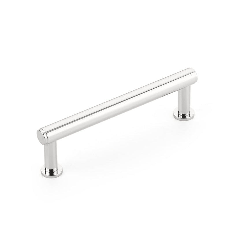 Pub House Smooth Cabinet Pull Handle - Cabinet Mount - 4" Brass/Polished Chrome