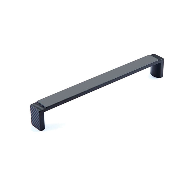 Quadrato Cabinet Pull Handle - Cabinet Mount - 7" Zinc/Matt Black