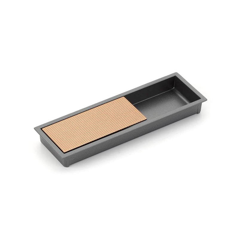 Modo Rectangular Mixed Cabinet Recessed Pull - Cabinet Mount - 7" Zinc/Gun Metal/Polished Rose Gold