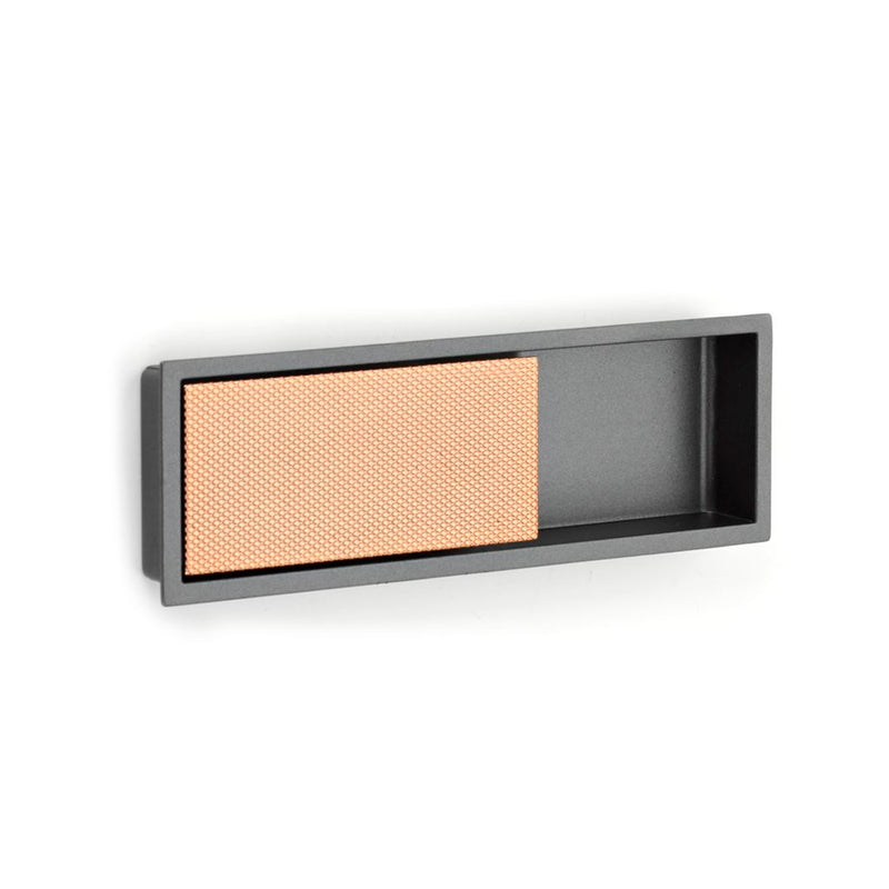 Modo Rectangular Mixed Cabinet Recessed Pull - Cabinet Mount - 7" Zinc/Gun Metal/Polished Rose Gold