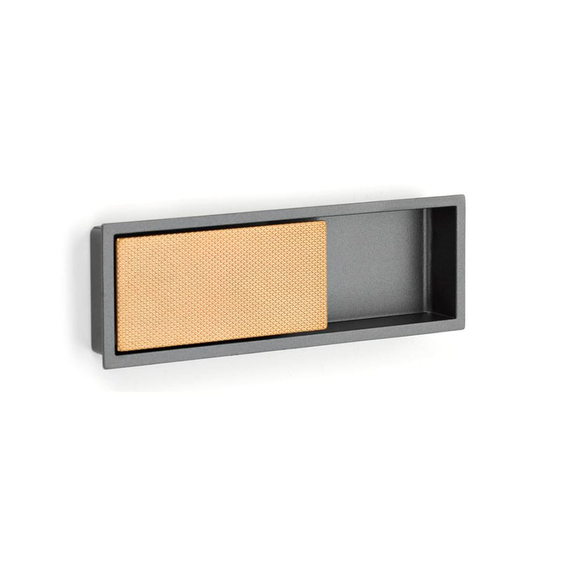 Modo Rectangular Mixed Cabinet Recessed Pull - Cabinet Mount - 7" Zinc/Gun Metal/Satin Brass