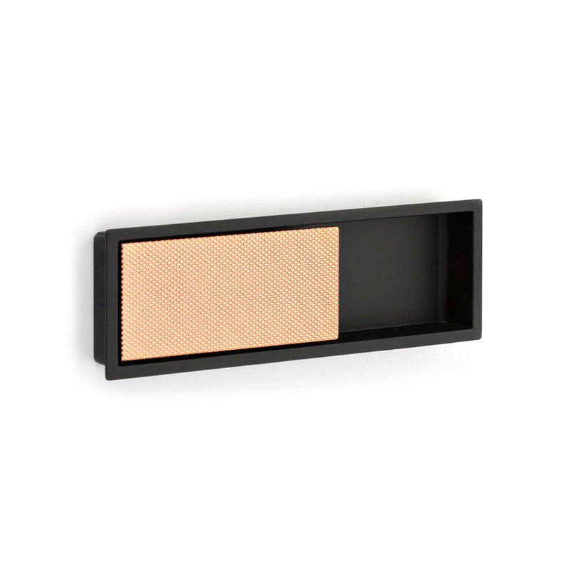 Modo Rectangular Mixed Cabinet Recessed Pull - Cabinet Mount - 7" Zinc/Matte Black/Polished Rose Gold