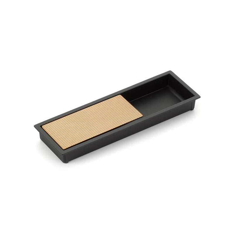 Modo Rectangular Mixed Cabinet Recessed Pull - Cabinet Mount - 7" Zinc/Matte Black/Satin Brass