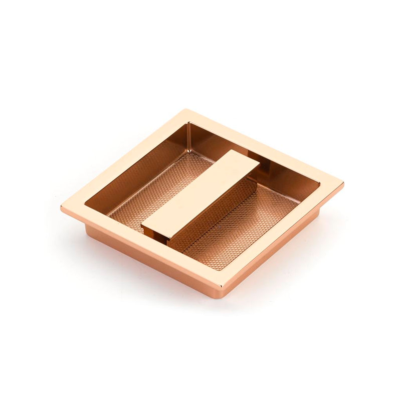 Modo Cabinet Recessed Pull - Cabinet Mount - 4" Zinc/Polished Rose Gold