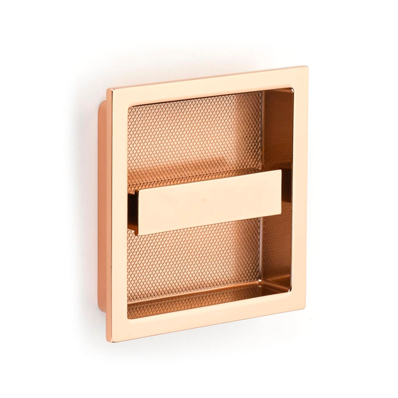 Modo Cabinet Recessed Pull - Cabinet Mount - 4" Zinc/Polished Rose Gold