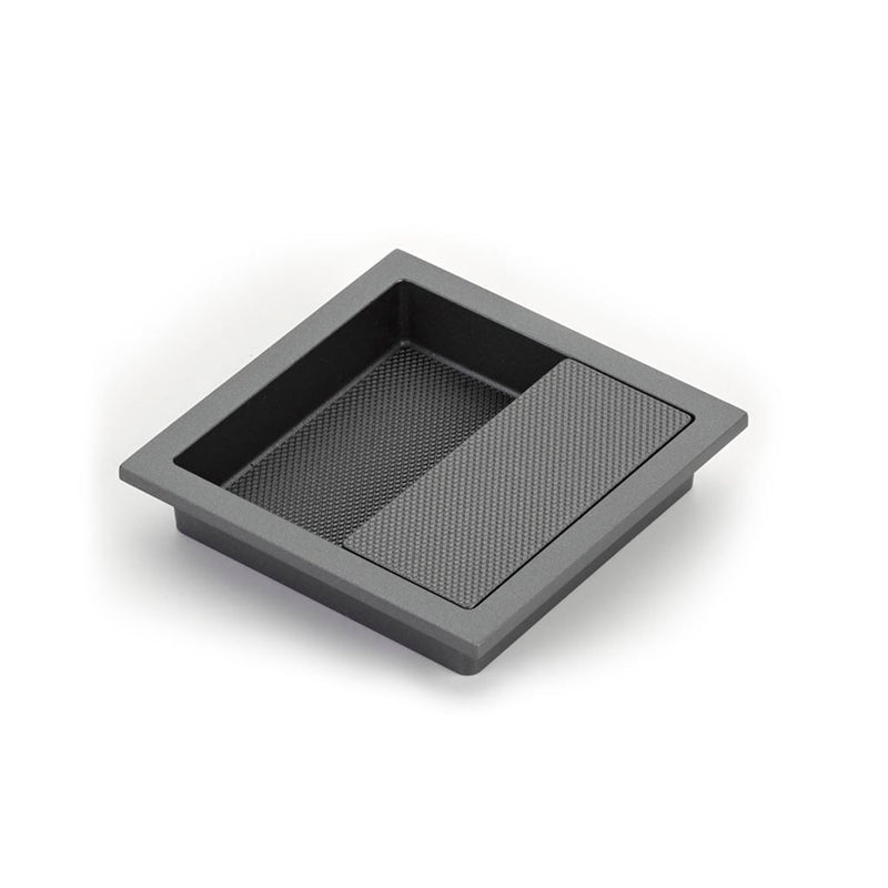 Modo Square Cabinet Recessed Pull - Cabinet Mount - 4" Zinc/Gun Metal