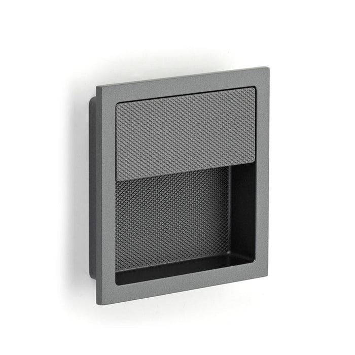 Modo Square Cabinet Recessed Pull - Cabinet Mount - 4" Zinc/Gun Metal