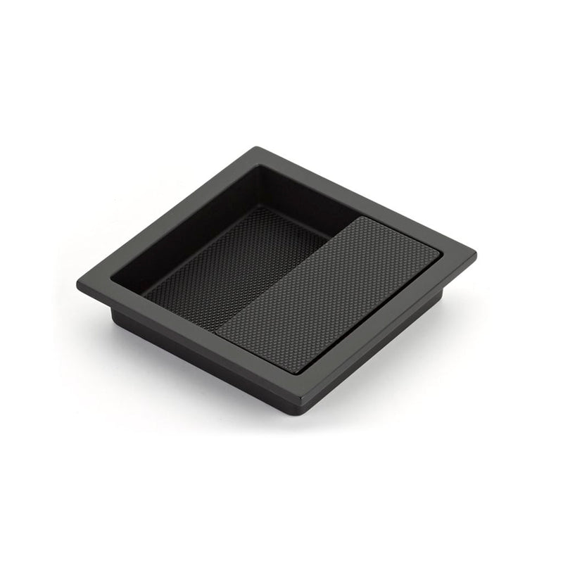 Modo Square Cabinet Recessed Pull - Cabinet Mount - 4" Zinc/Matt Black