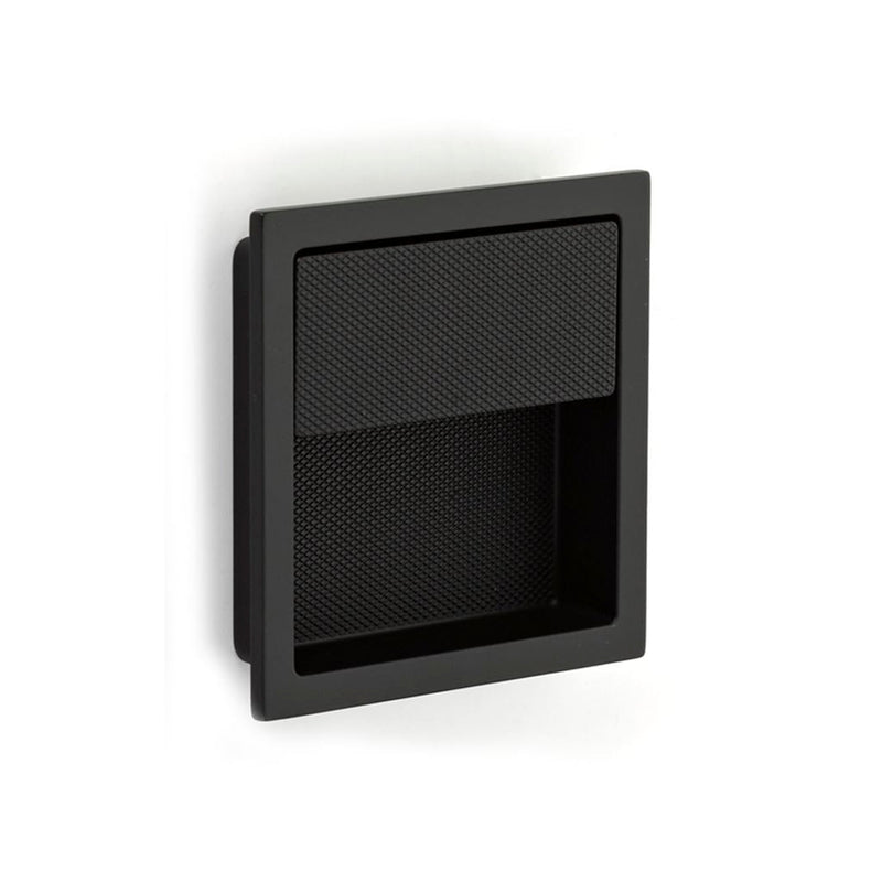 Modo Square Cabinet Recessed Pull - Cabinet Mount - 4" Zinc/Matt Black