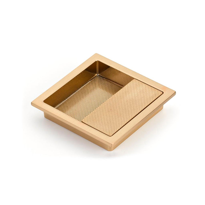Modo Square Cabinet Recessed Pull - Cabinet Mount - 4" Zinc/Satin Brass