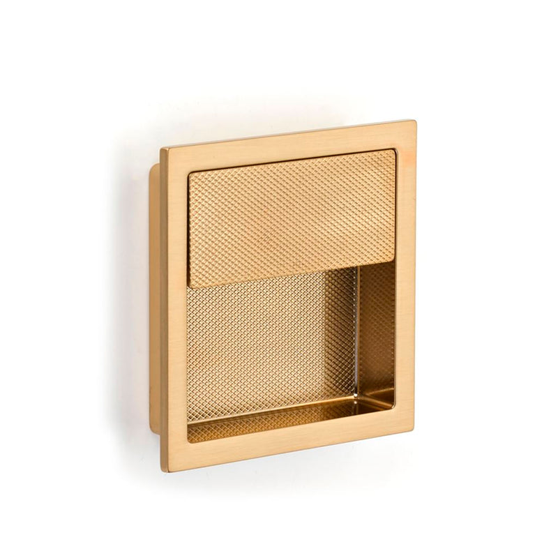 Modo Square Cabinet Recessed Pull - Cabinet Mount - 4" Zinc/Satin Brass