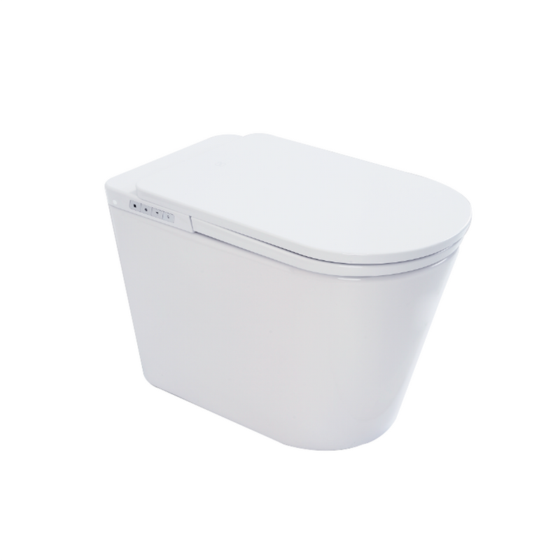 Leipzig One Piece Tankless Luxury Smart Toilets - Floor Mount - 15" Ceramic/Ivory White