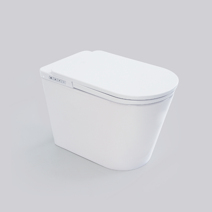 Leipzig One Piece Tankless Lite Smart Toilets - Floor Mount - 15" Ceramic/Ivory White