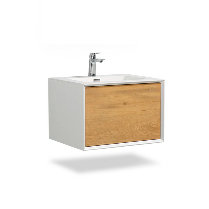 Furla 1 Drawer Bathroom Vanity with Single Sink - Wall Mount - 24" Mdf/Oak - Last Unit Special Offer