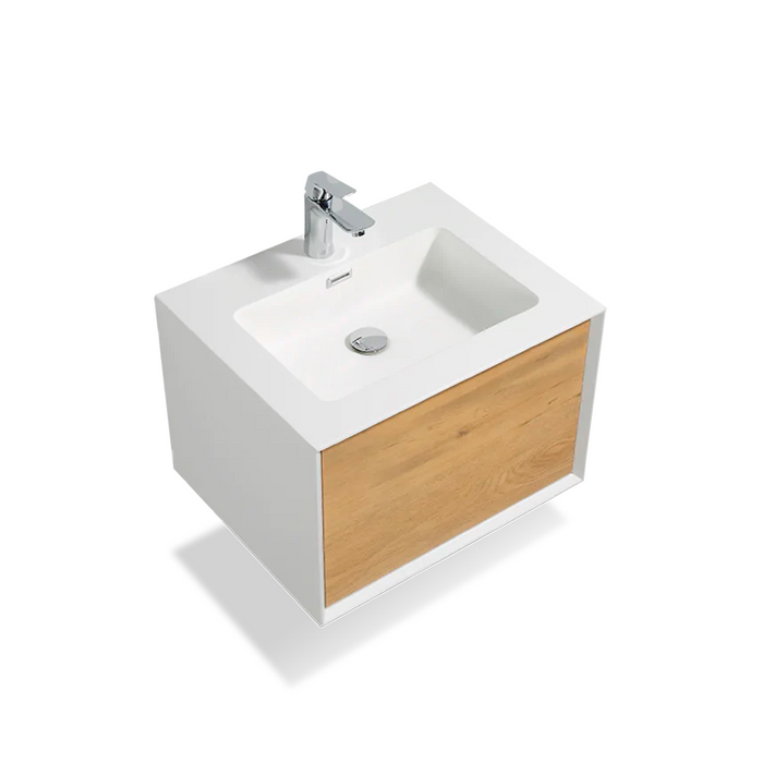 Furla 1 Drawer Bathroom Vanity with Single Sink - Wall Mount - 24" Mdf/Oak - Last Unit Special Offer