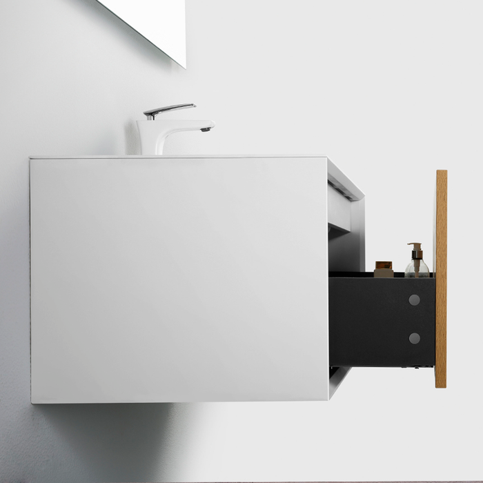 Furla 1 Drawer Bathroom Vanity with Single Sink - Wall Mount - 24" Mdf/Oak - Last Unit Special Offer