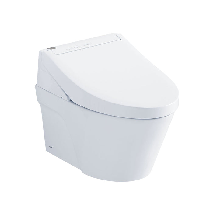 AP Washlet+ C5 Elongated Complete One Piece Toilet with Smart Bidet Seat - Wall Mount - 15" Vitreous China/Cotton/Matte Silver
