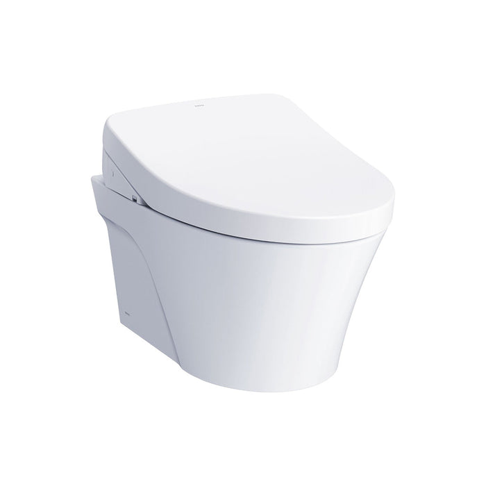 AP Washlet+ S550E Elongated Complete One Piece Toilet with Smart Bidet Seat - Wall Mount - 15" Vitreous China/Cotton/Matte Silver
