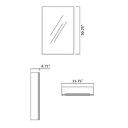 Miami Medicine Cabinet - Wall Mount - 16" Particle Board Laminated/Teak