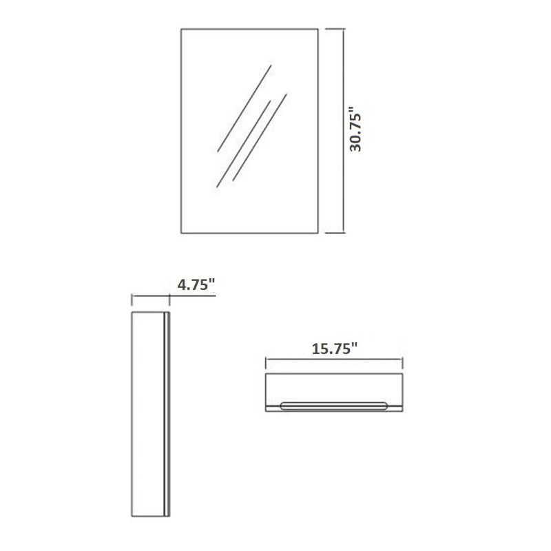Miami Medicine Cabinet - Wall Mount - 16" Particle Board Laminated/Teak
