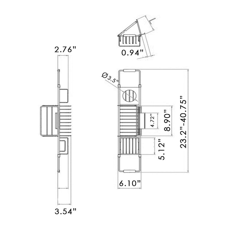 Caddy Bathtub Tray - Free Standing - 41" Brass/Black (Final Sale)