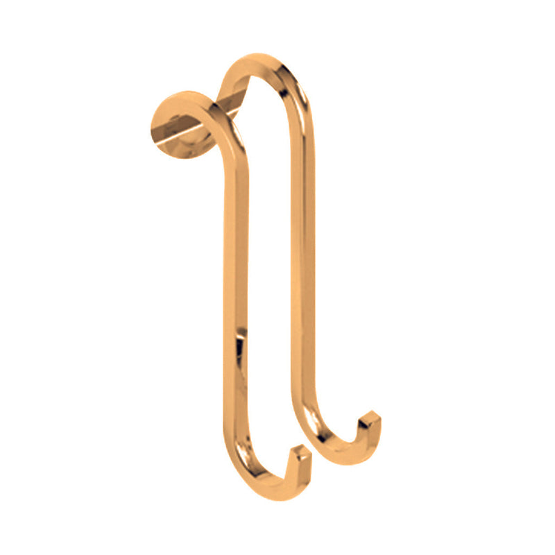 Universal Double Hook - Over Mount - 5" Brass/Gold