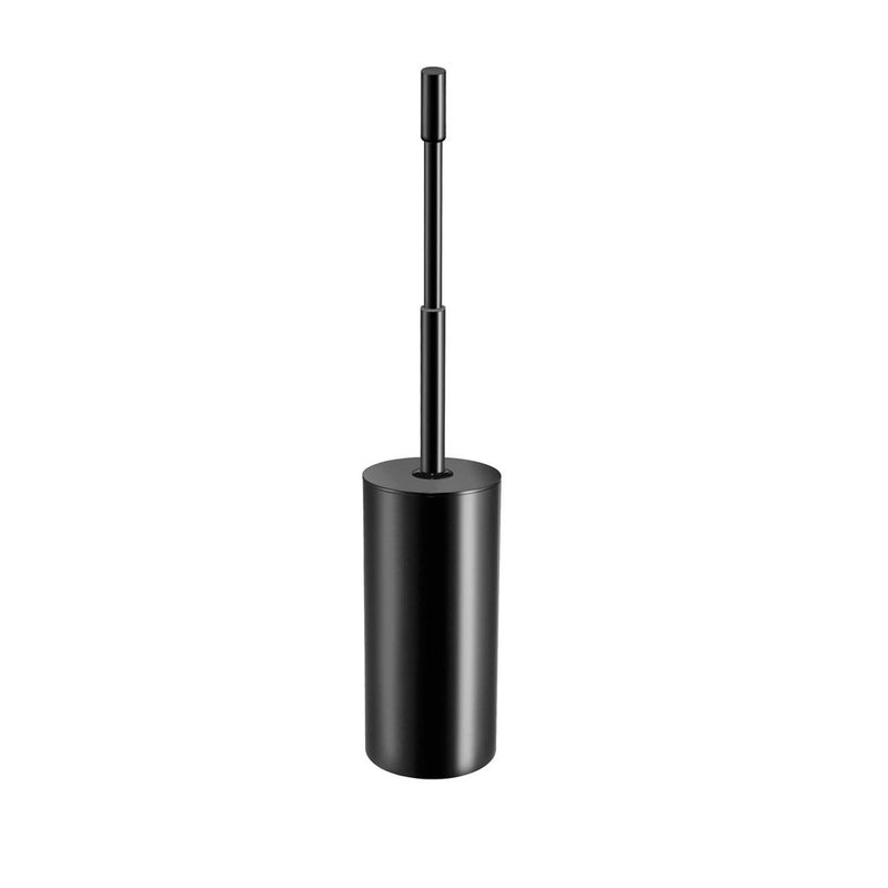 Cylinder Toilet Brush Holder - Free Standing - 15" Brass/Matt Black