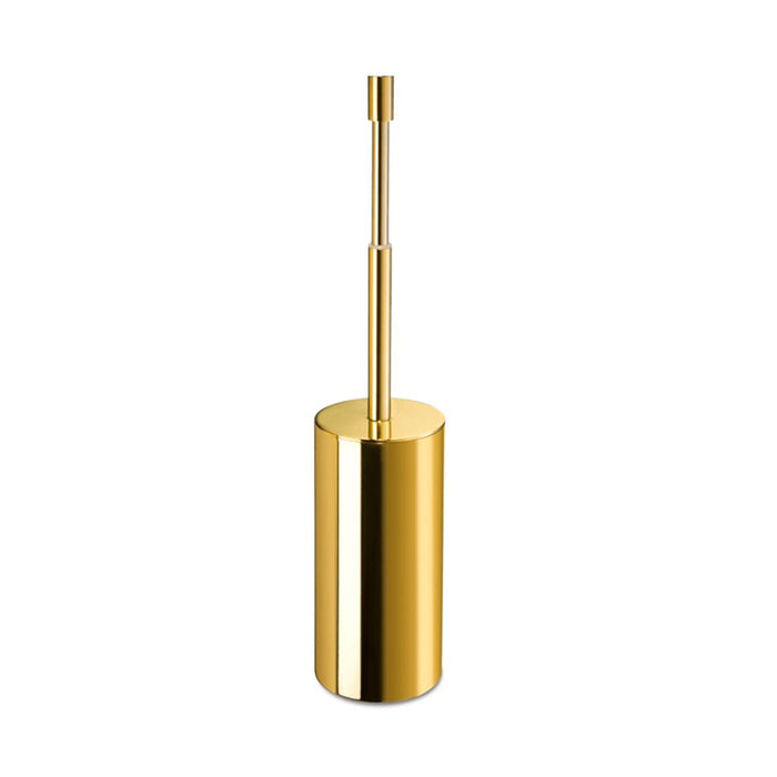 Cylinder Toilet Brush Holder - Free Standing - 15" Brass/Satin Gold
