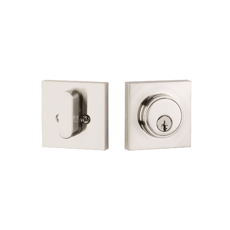 Marcel Single Cylinder Deadbolt - Door Mount - 3" Brass/Satin Nickel
