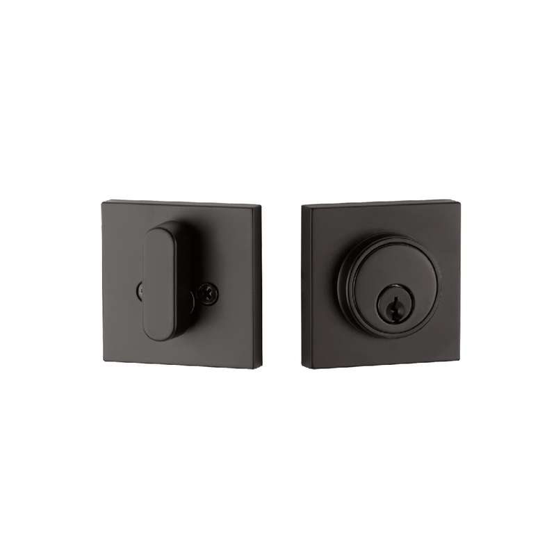 Marcel Single Cylinder Deadbolt - Door Mount - 3" Brass/Flat Black