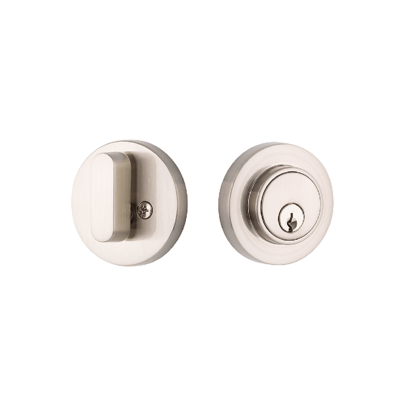 Owen Single Cylinder Deadbolt - Door Mount - 3" Brass/Satin Nickel