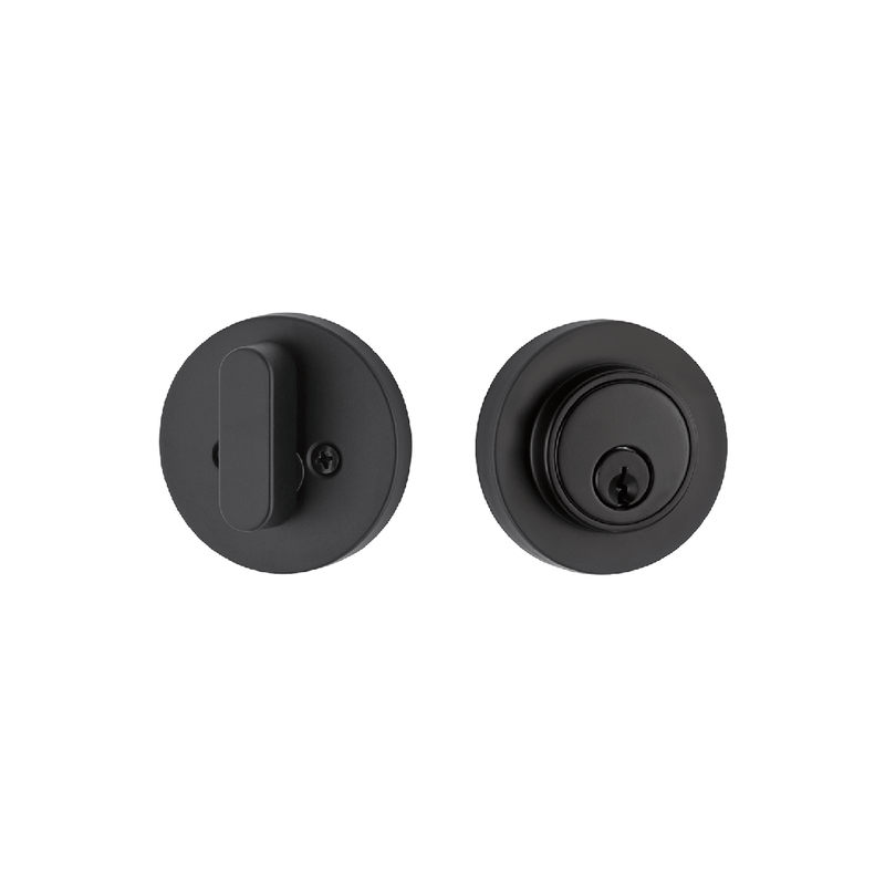 Owen Single Cylinder Deadbolt - Door Mount - 3" Brass/Flat Black